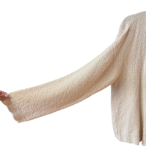 FLAX 100% Pima Cotton Cardigan Knit‎ Sweater Size S/M Cream-Ivory Preppy Cottage - Picture 8 of 10